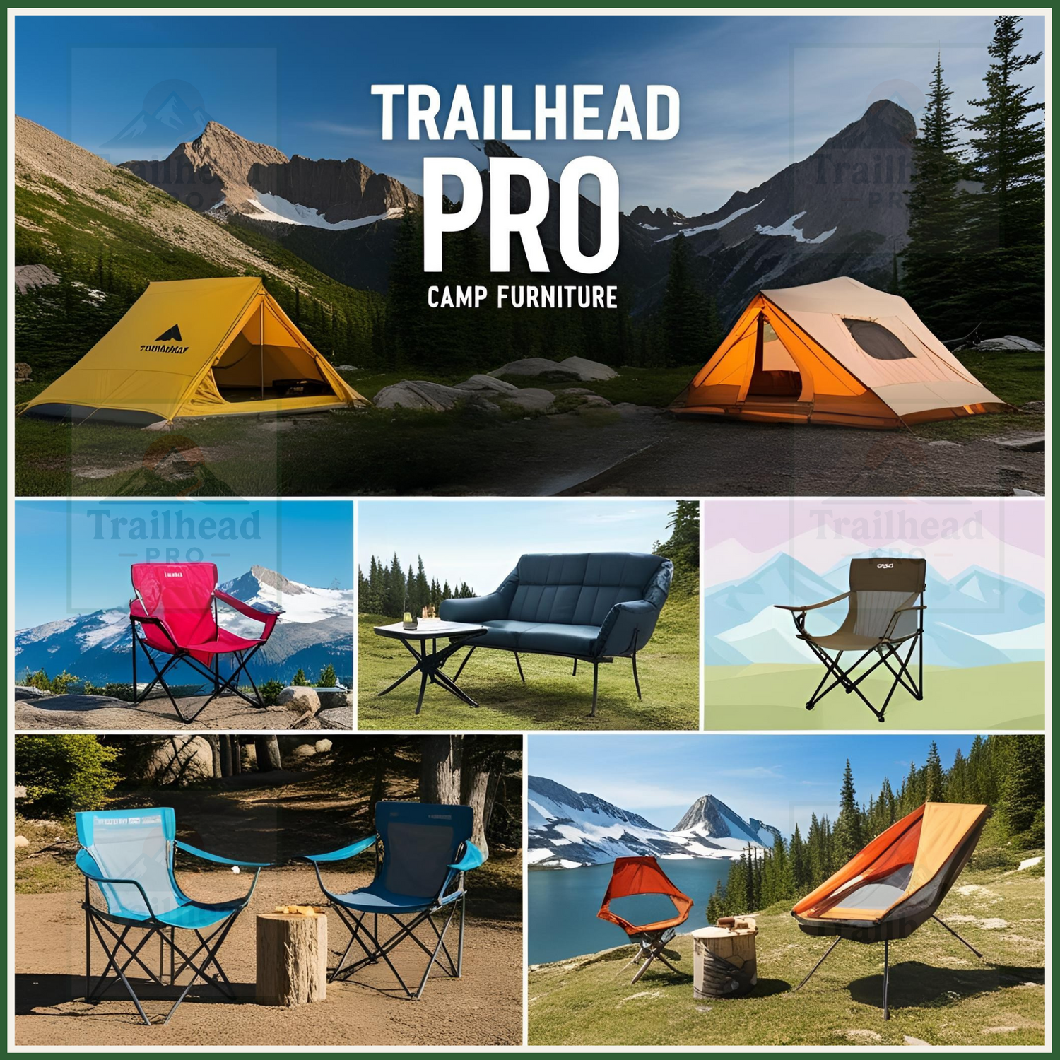 Portable camp chairs, folding tables, and compact furniture for easy campsite comfort
